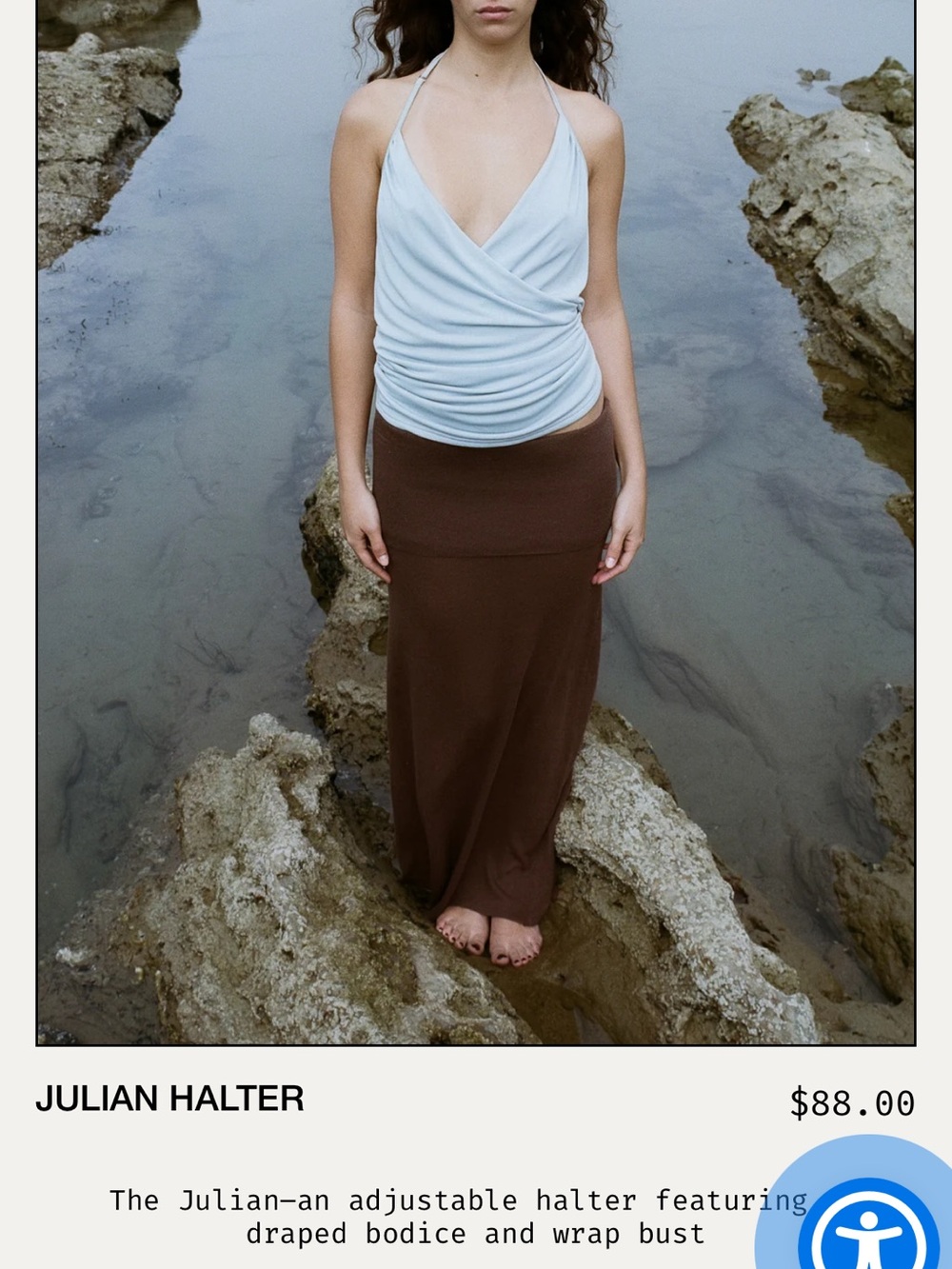 Julian Halter Draped Bodice Maxi in Brown